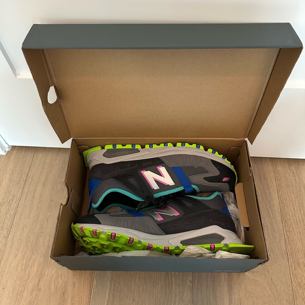 New Balance Black and Pink X-Racer Sneakers